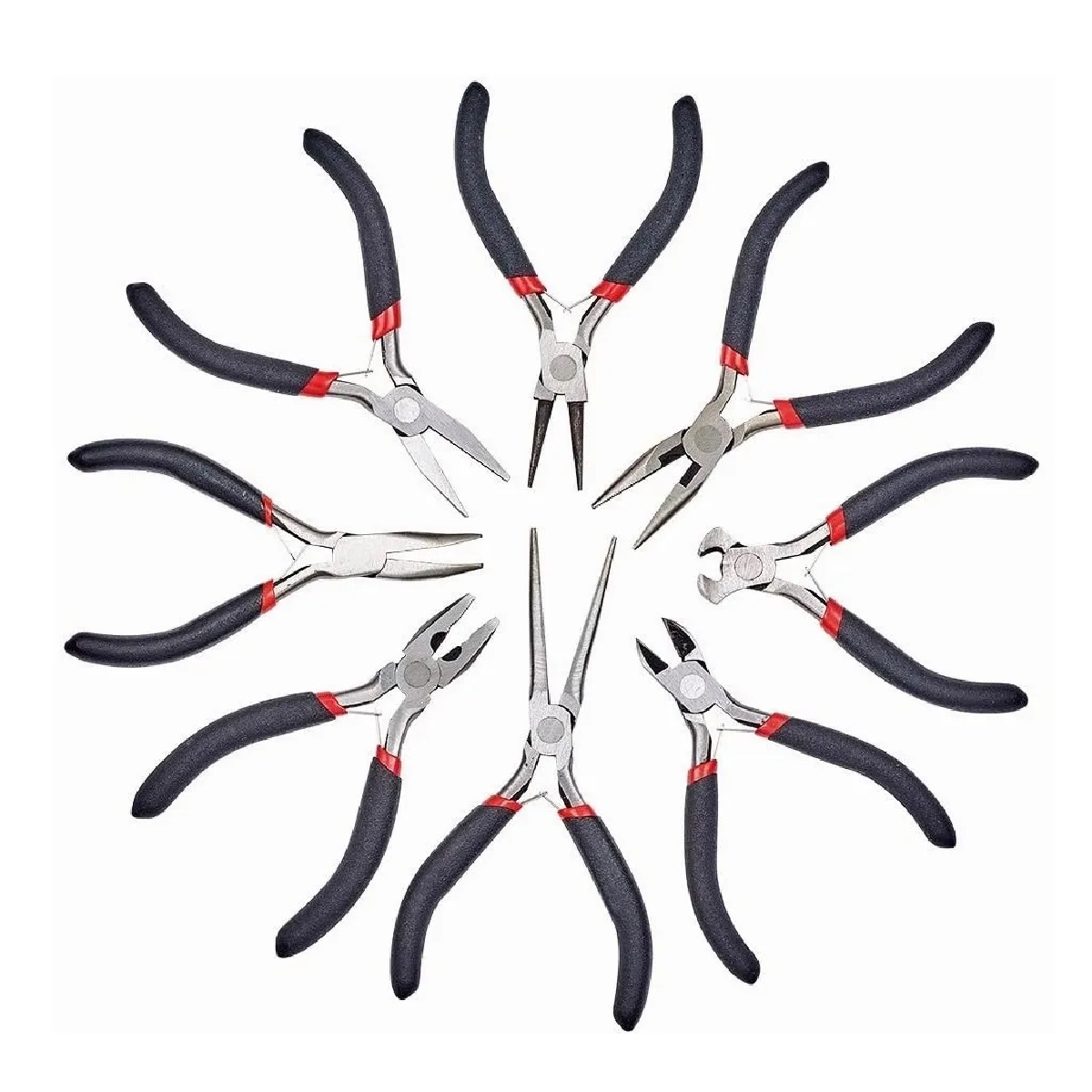 8 Pzs Pinzas Para Armado Bisuteria Punta Corte Engarce Plana