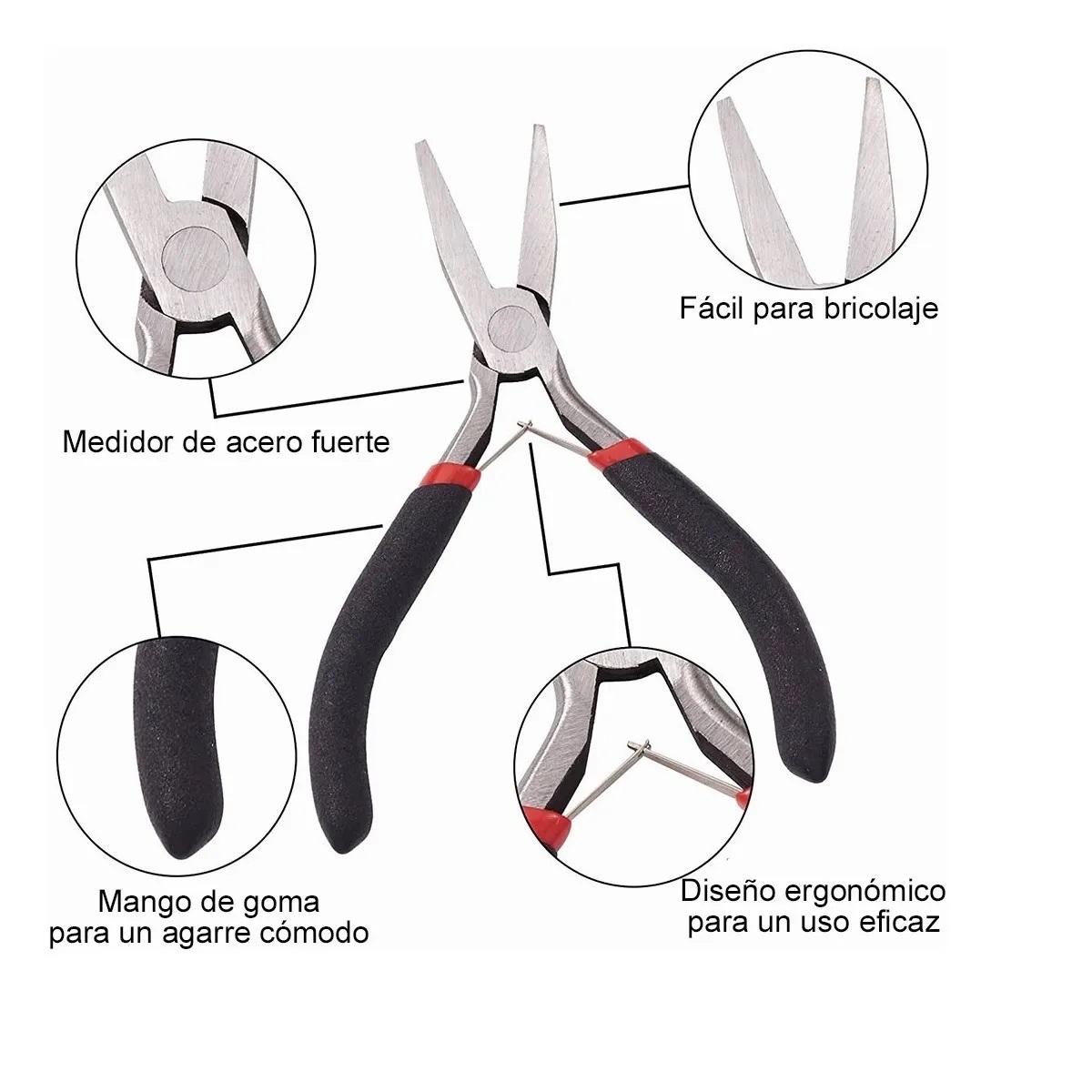8 Pzs Pinzas Para Armado Bisuteria Punta Corte Engarce Plana