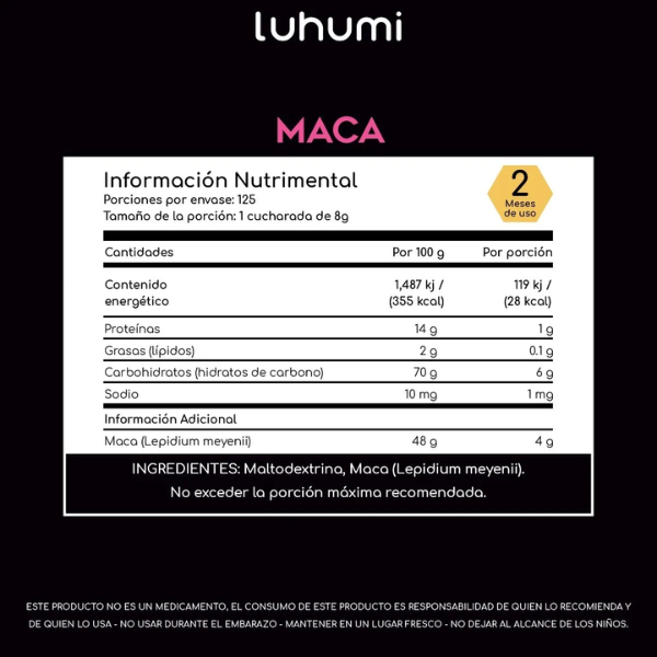 Maca Suplemento Superfood Luhumi Polvo 1kg