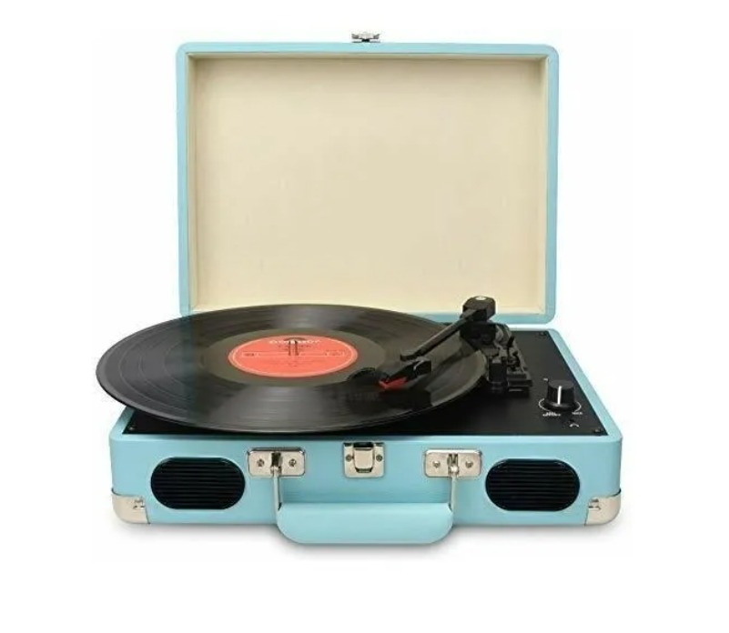 Tornamesa Bluetooth Bocina Tocadiscos Vinil Portatil Vintage