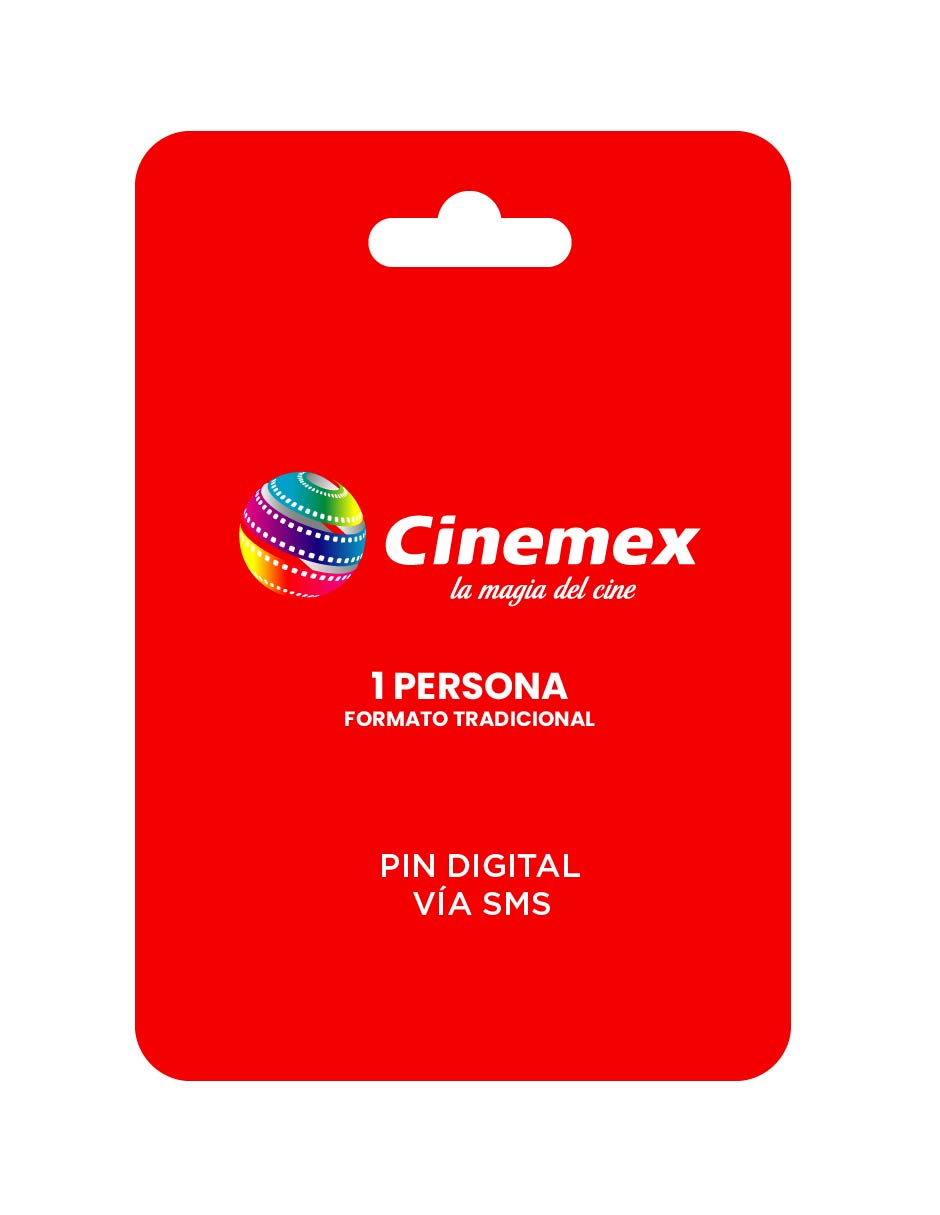 Cinemex 1 boleto tradicional tarjeta prepago, Pin Digital