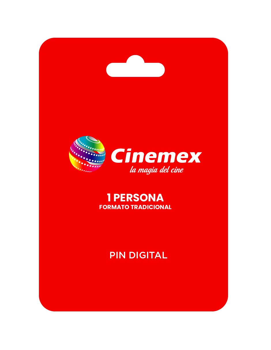 Cinemex 1 boleto tradicional tarjeta prepago, Pin Digital