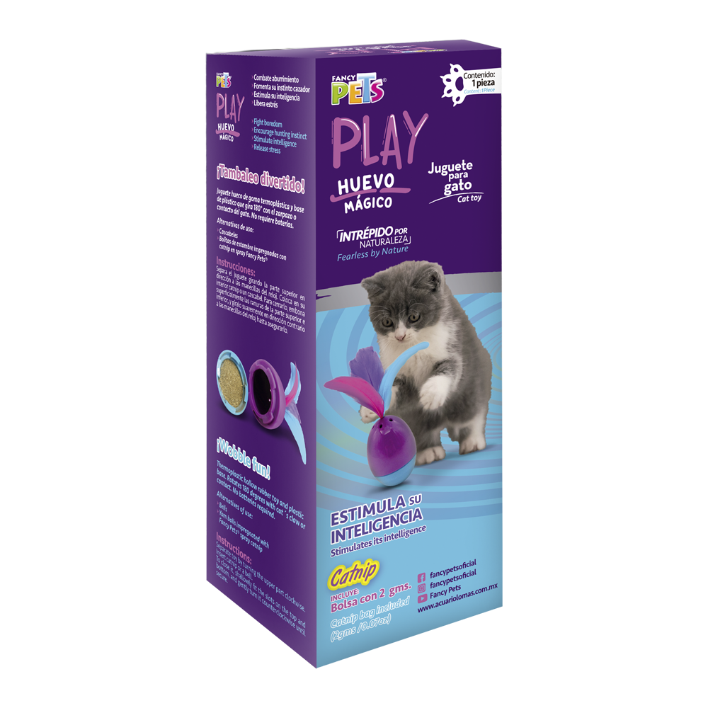 JUGUETE HUEVO MAGICO C/CATNIP P/GATO PLAY