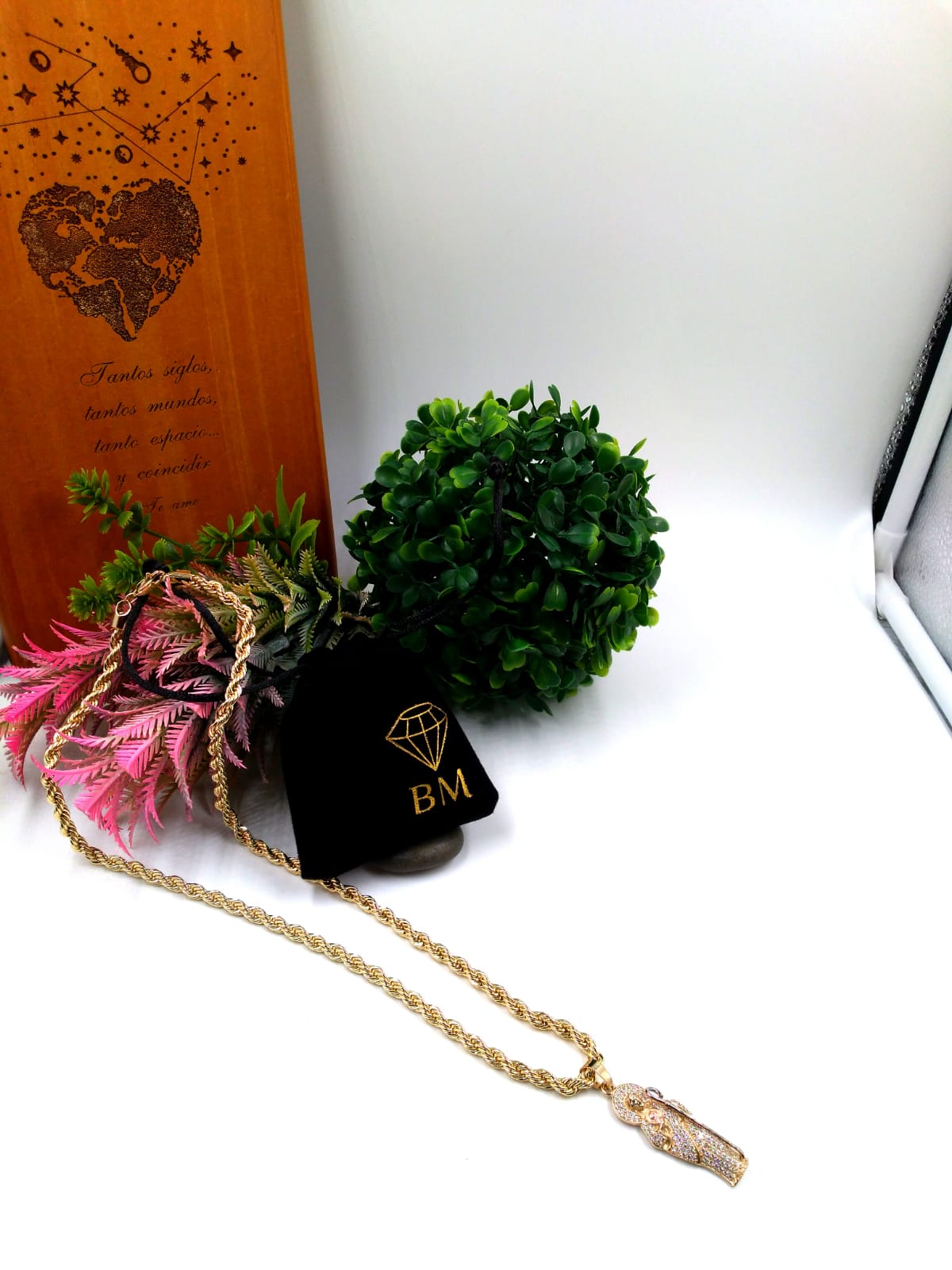 Collar Bijoux Marquise Dije San Judas Con Torzal Chapa Oro 18k