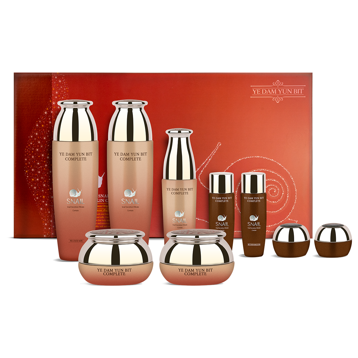 SET CUIDADO FACIAL BABA DE CARACOL TÓNICO, EMULSIÓN, ESENCIA Y CREMAS