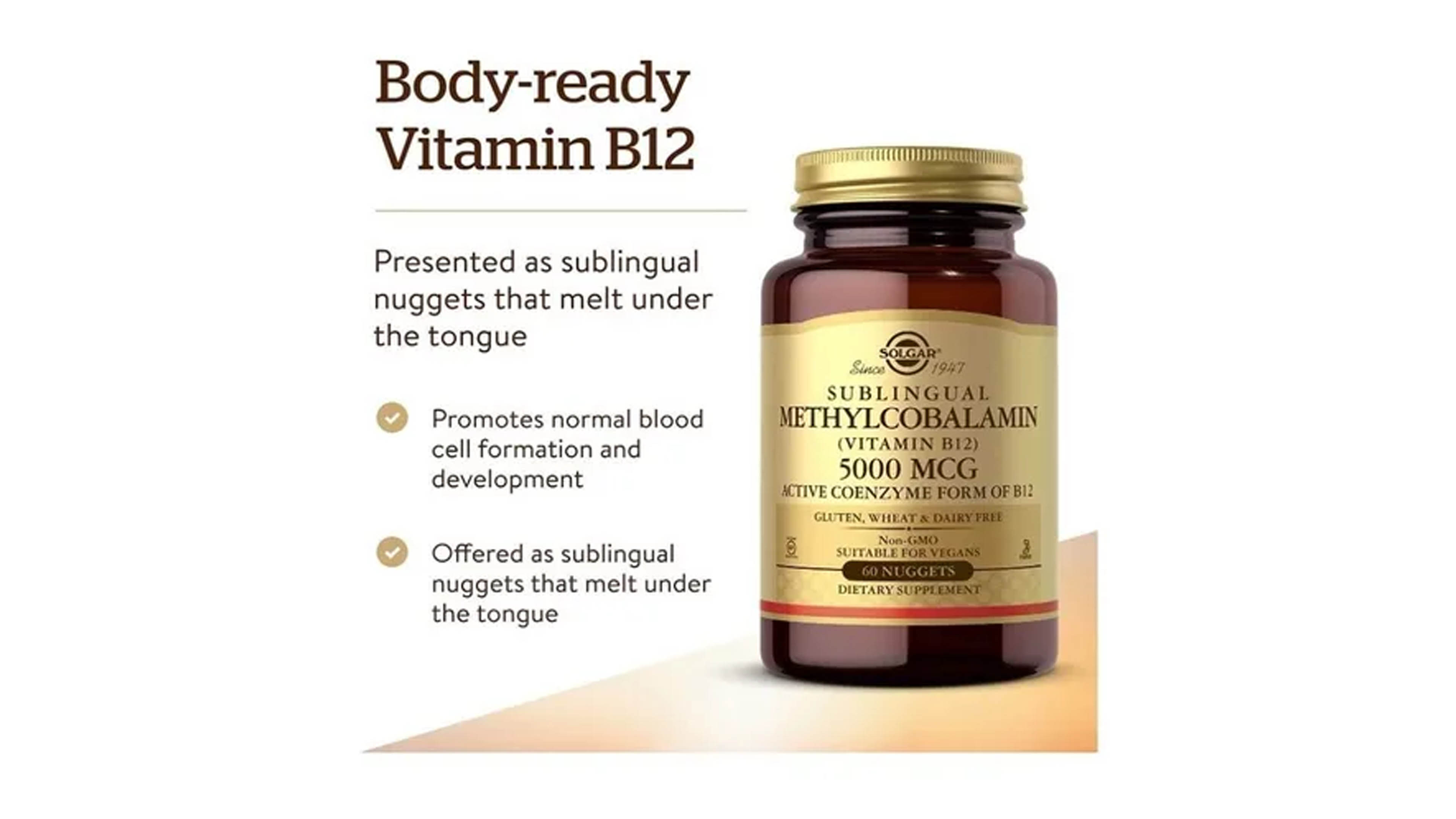 Metilcobalamina Vitamina B12 5000mcg Sublingual 60cap Solgar 