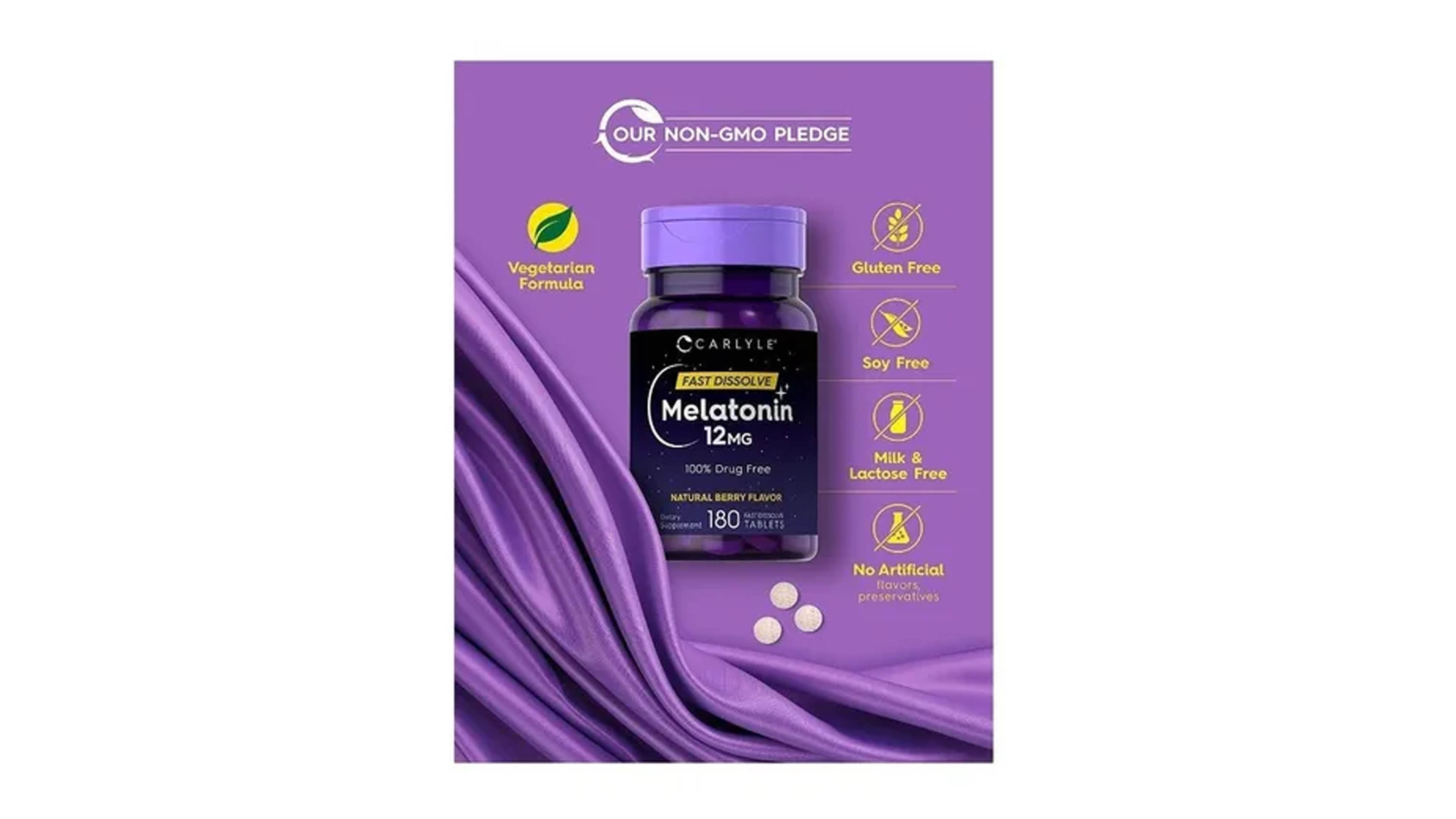 Melatonina 12mg 180 Tab Maxima Potencia Ayuda A Dormir Sabor Berry