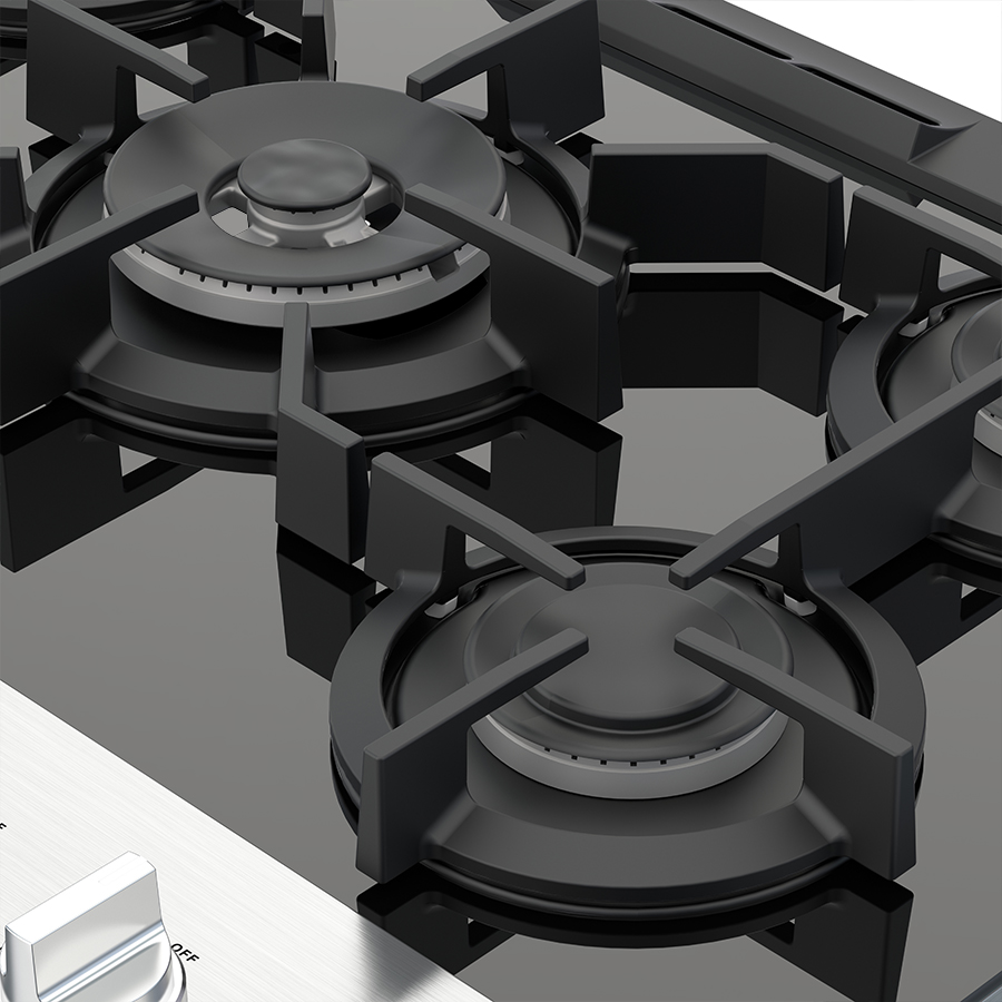 Estufa Whirlpool Gas on Glass Empotrable 30" WER9100S