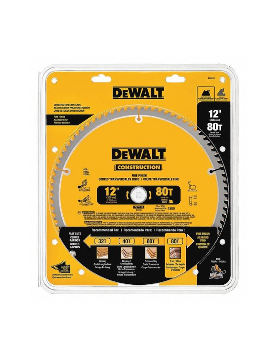 DEWALT DW3128 Hoja de sierra de corte fino 12 Pulgadas Reacondicionado Grado A