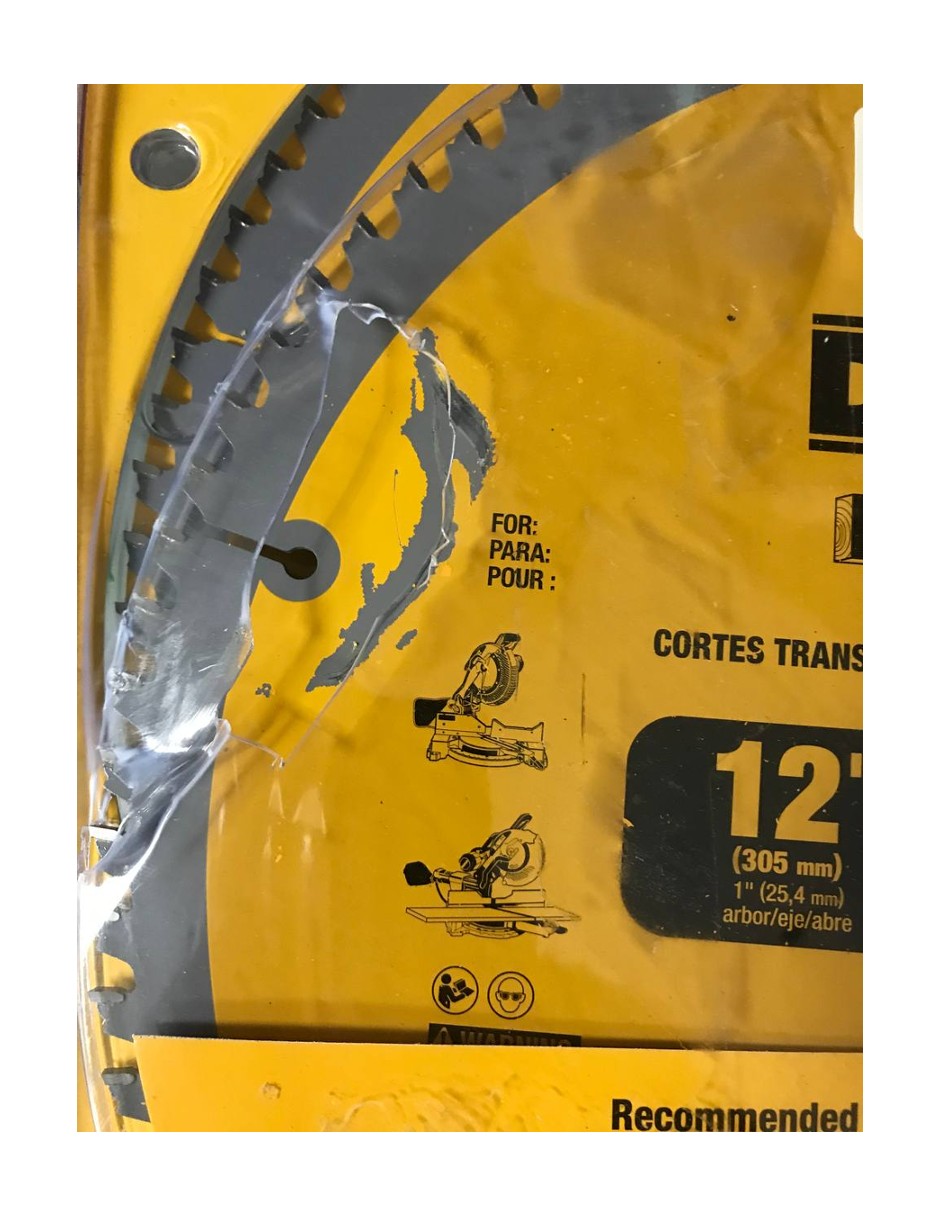 DEWALT DW3128 Hoja de sierra de corte fino 12 Pulgadas Reacondicionado Grado A