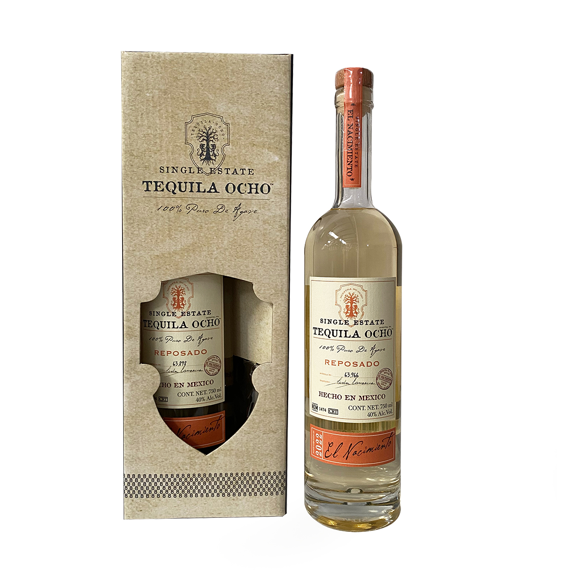 Gift Pack Tequila Ocho Reposado 750 ml con Licorera