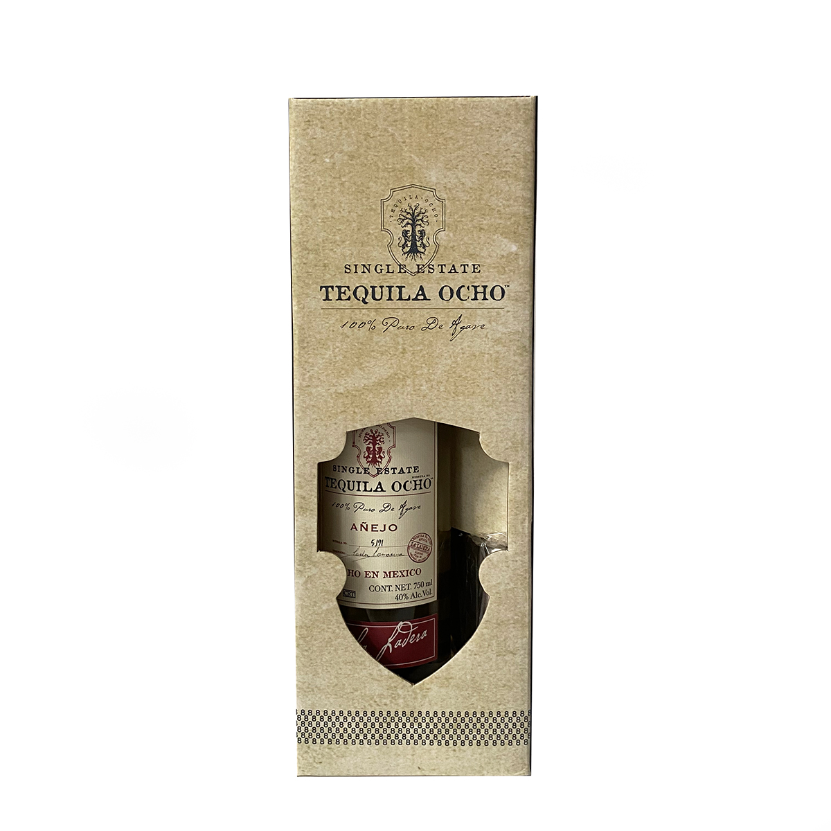 Gift Pack Tequila Ocho Añejo 750 ml con Licorera 