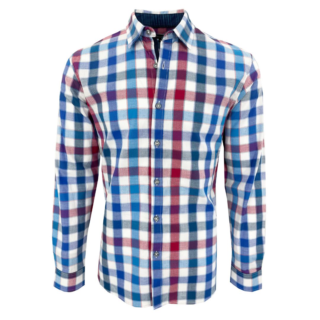 Camisa Manga Larga Cuadros Hombre Bazzotto