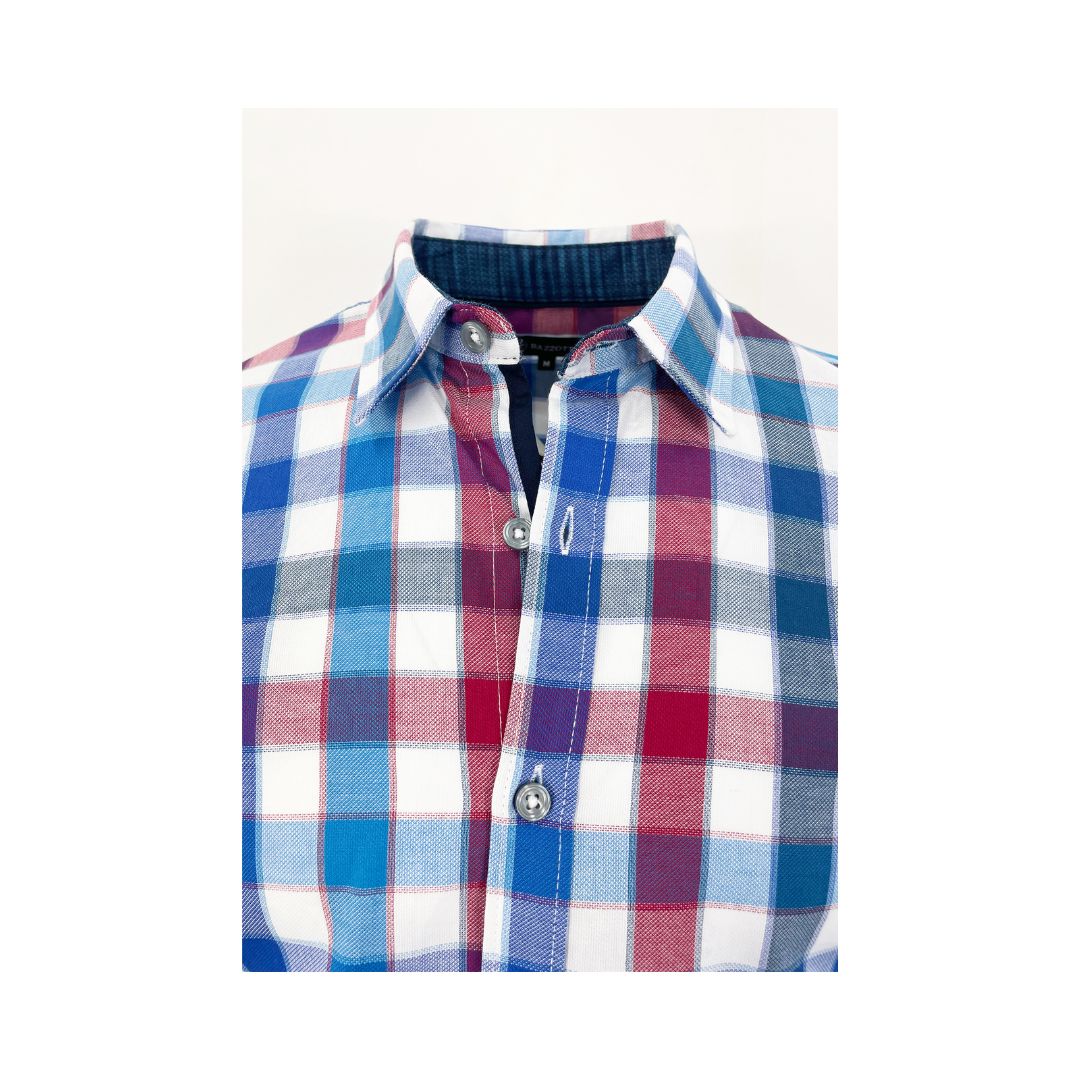 Camisa Manga Larga Cuadros Hombre Bazzotto