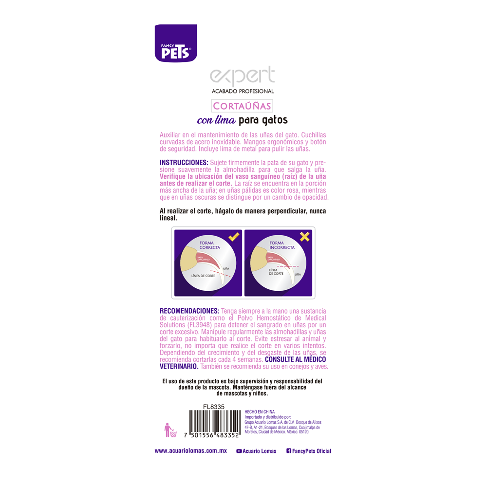 CORTAUÑAS C/LIMA P/GATO EXPERT