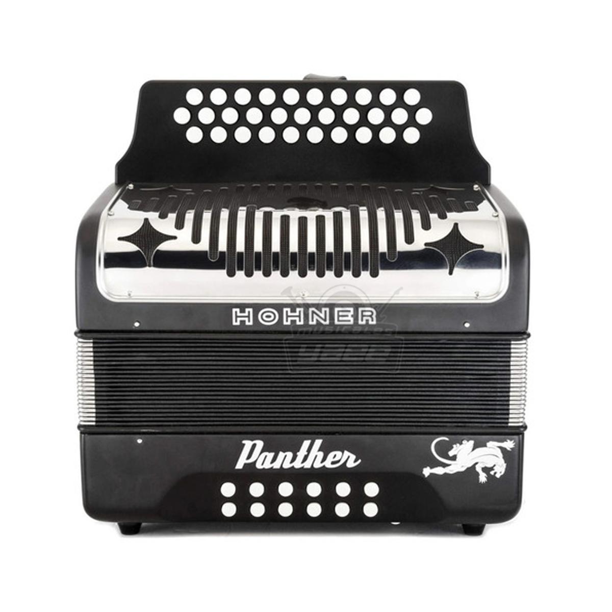 HOHNER A4840 Acordeon Diatonico "Panther" FA-SIB-MIB 31 Botones Y 12 Bajos Negro