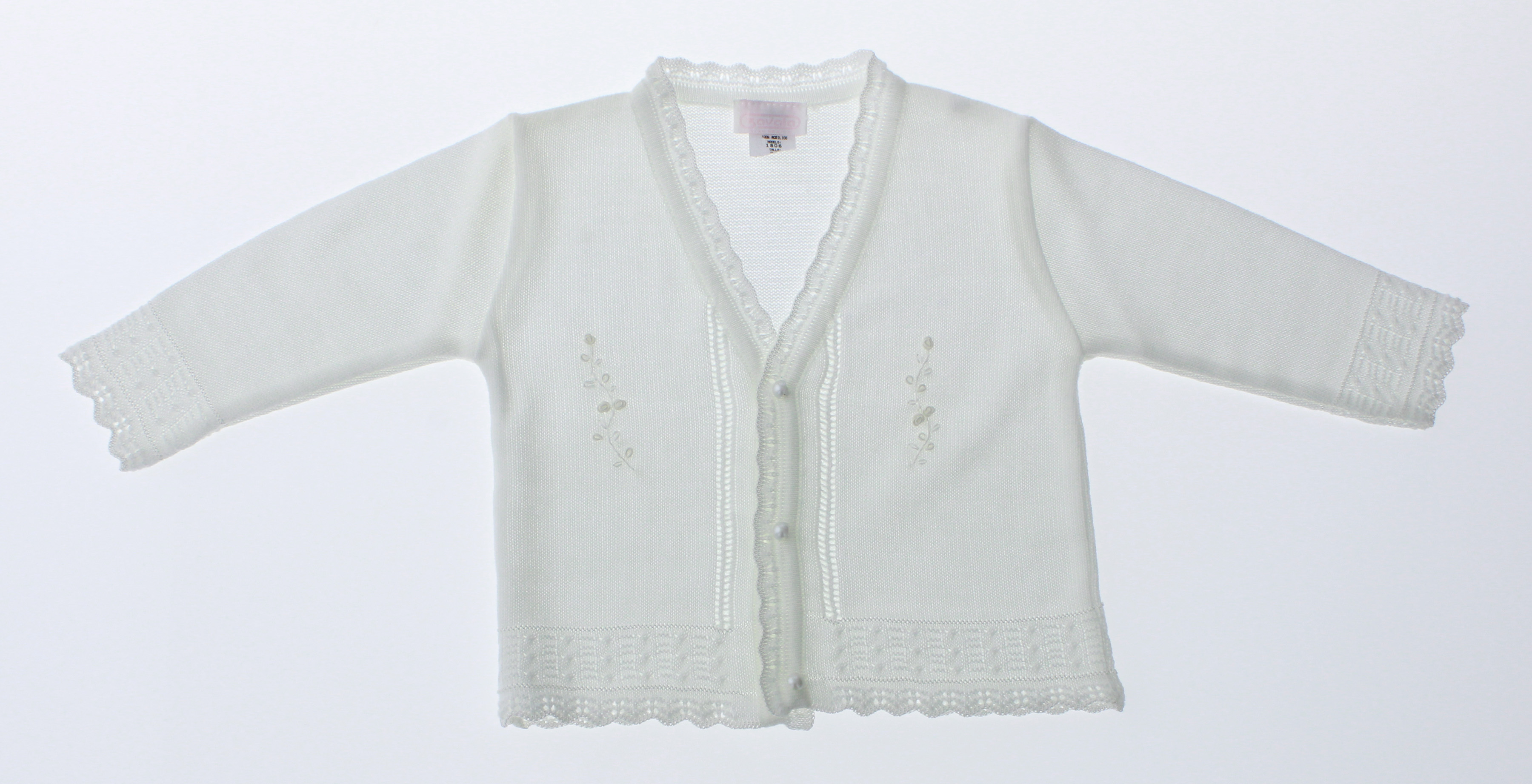 Sueter Niña Tejido 3050 Blanco Perla 1 a 4 Años.