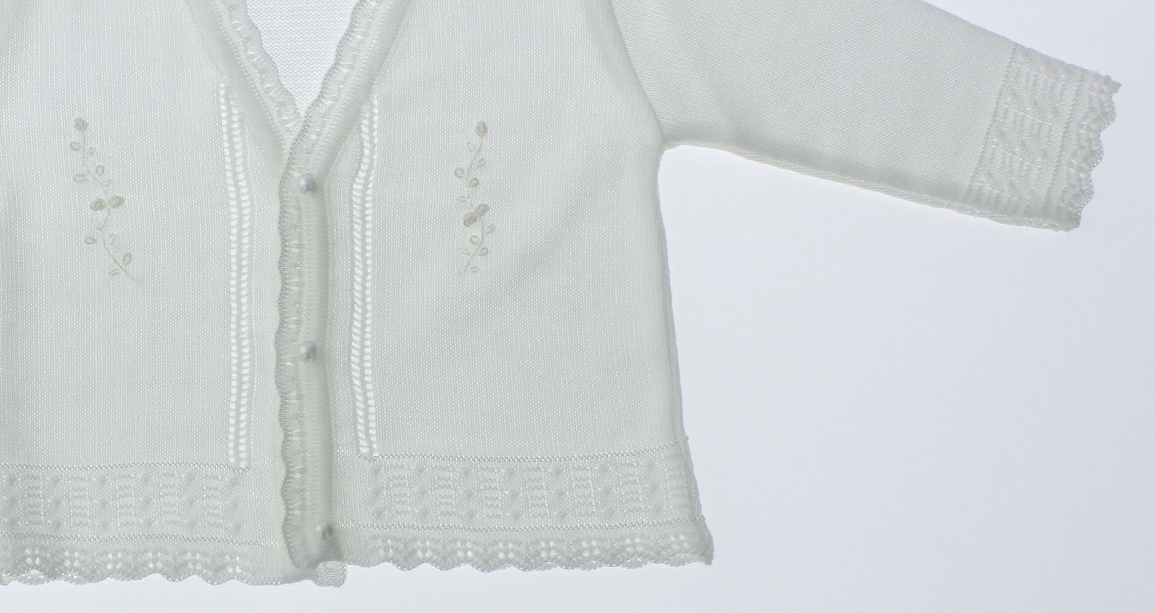 Sueter Niña Tejido 3050 Blanco Perla 1 a 4 Años.