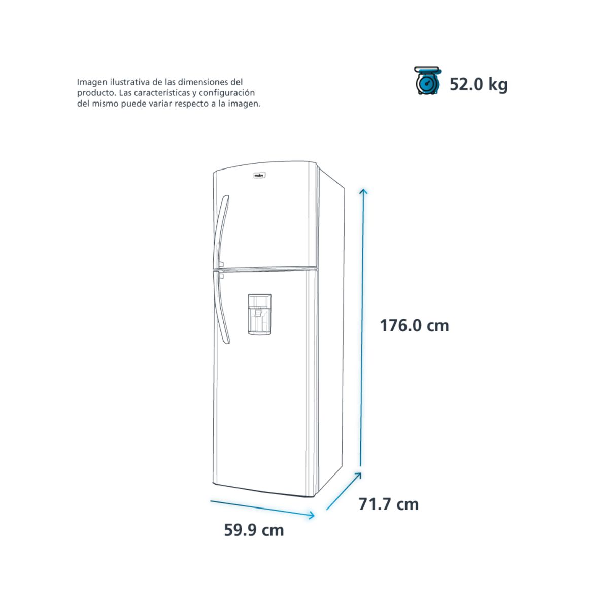 Refrigerador 11p3 dos puertas despachador de agua gris grafito mabe