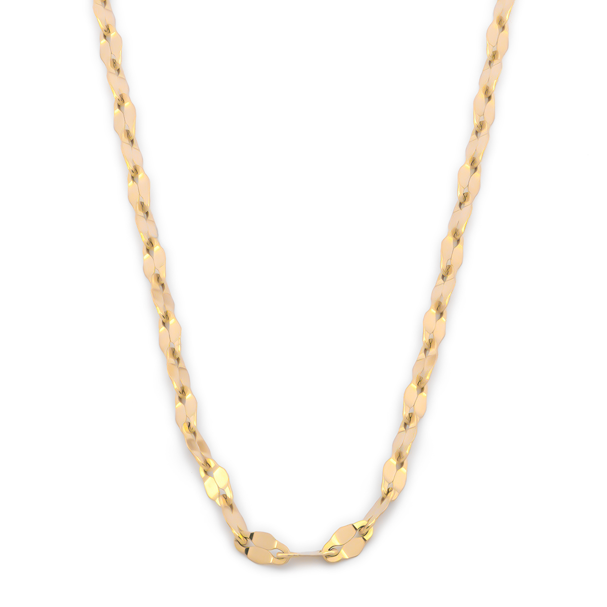 Cadena Plaquita En Oro Sólido 14K 55 cm 