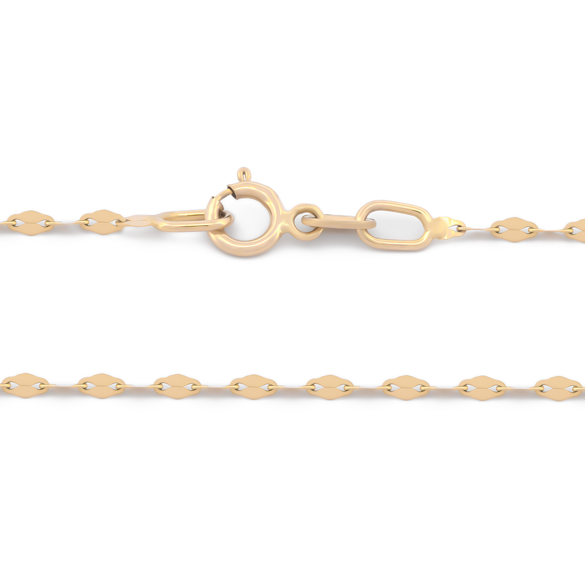 Cadena Plaquita En Oro Sólido 14K 55 cm 