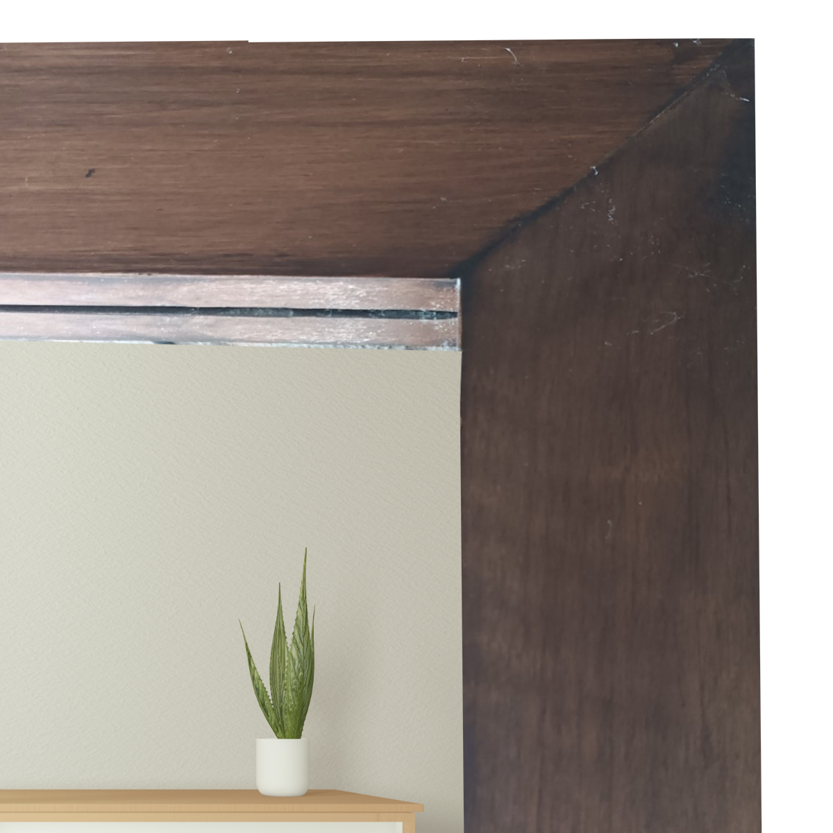 Espejo decorativo para pared de cuerpo completo con aspecto a madera de nogal