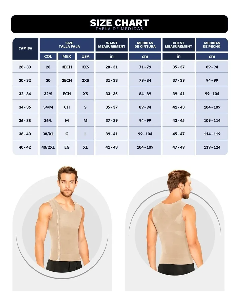Fajas Colombianas Masculinas Chaleco Reductor De Medidas, Faja Colombiana Para Hombre Correctora De Postura y Reductora de Abdomen