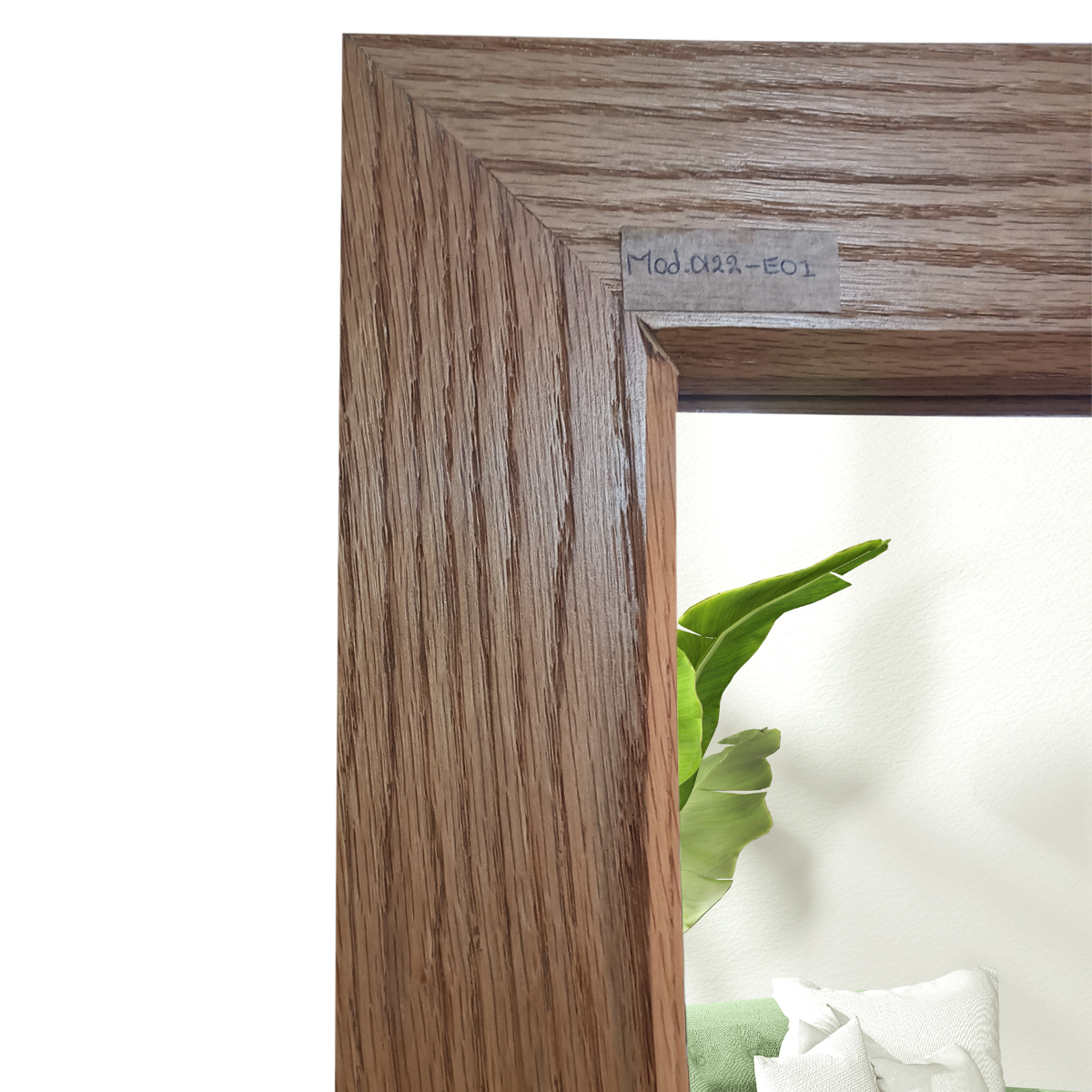 Espejo decorativo de cuerpo completo elaborado en madera de encino natural