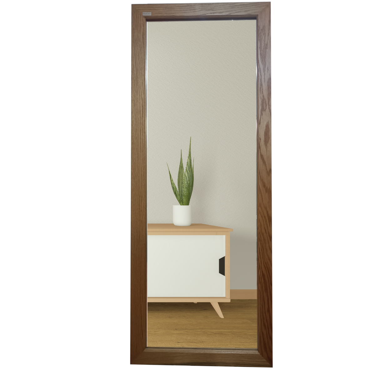 Espejo decorativo de cuerpo completo elaborado en madera de encino natural