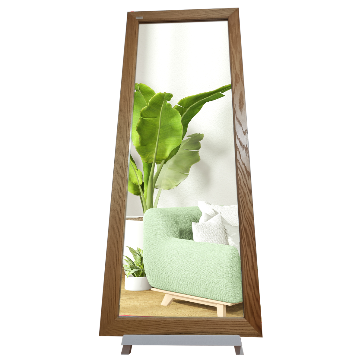 Espejo decorativo de cuerpo completo elaborado en madera de encino natural