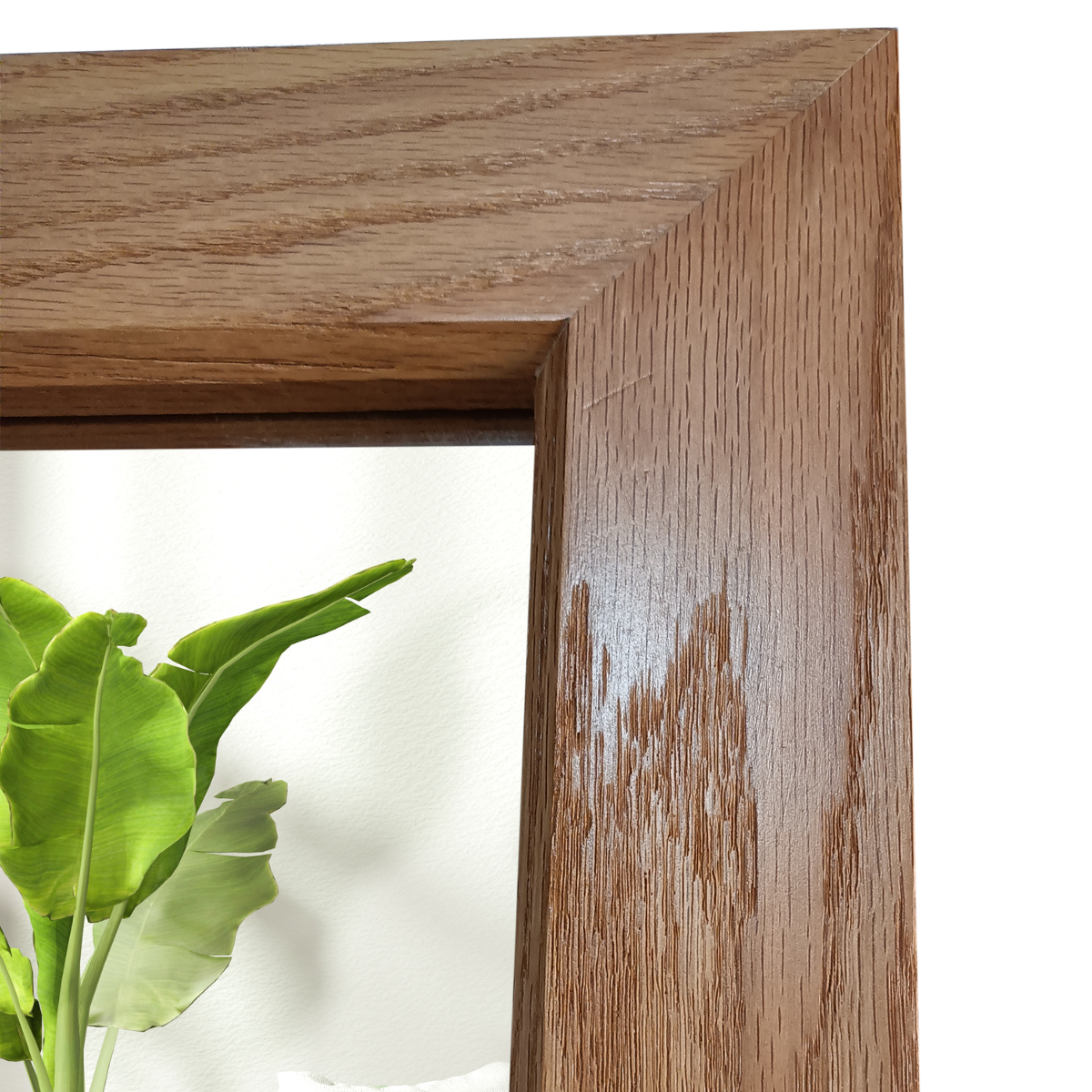 Espejo decorativo de cuerpo completo elaborado en madera de encino natural