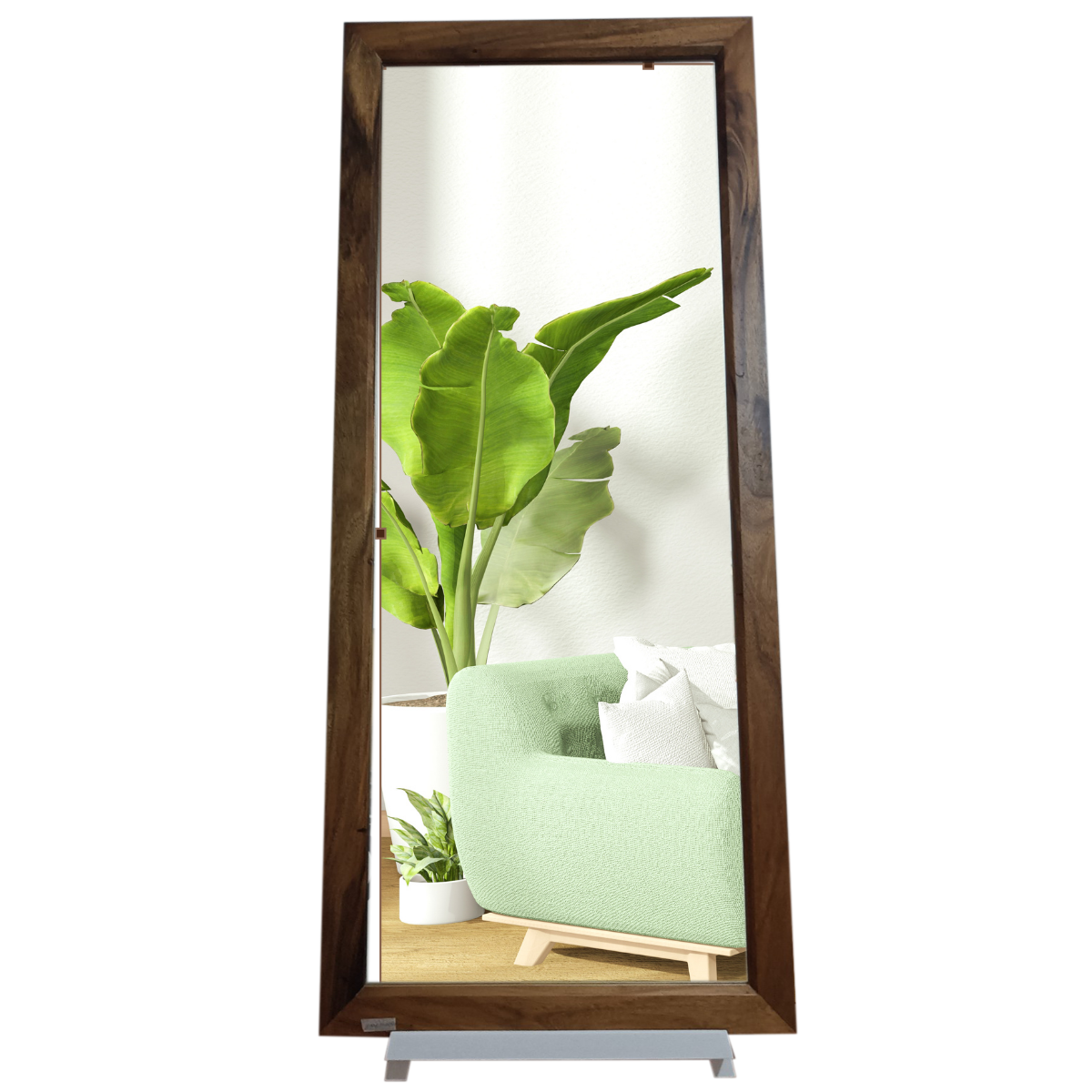 Espejo decorativo de cuerpo completo elaborado en madera de parota natural