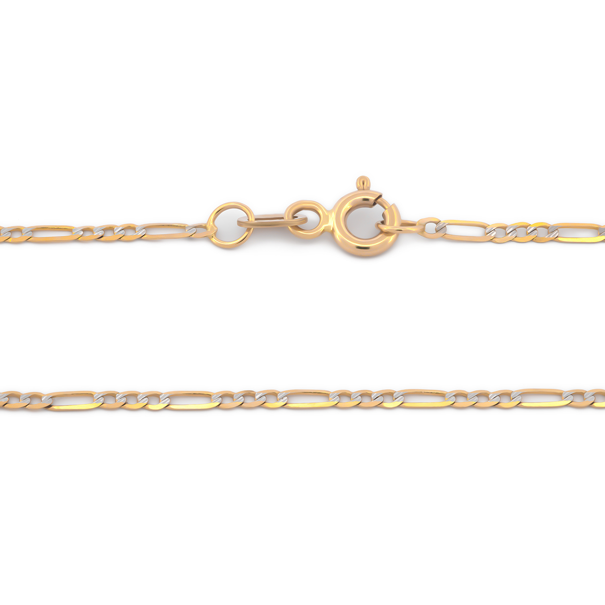 Cadena Estilo Cartier Diamantada Oro Italiano Sólido 14k 55 cm 