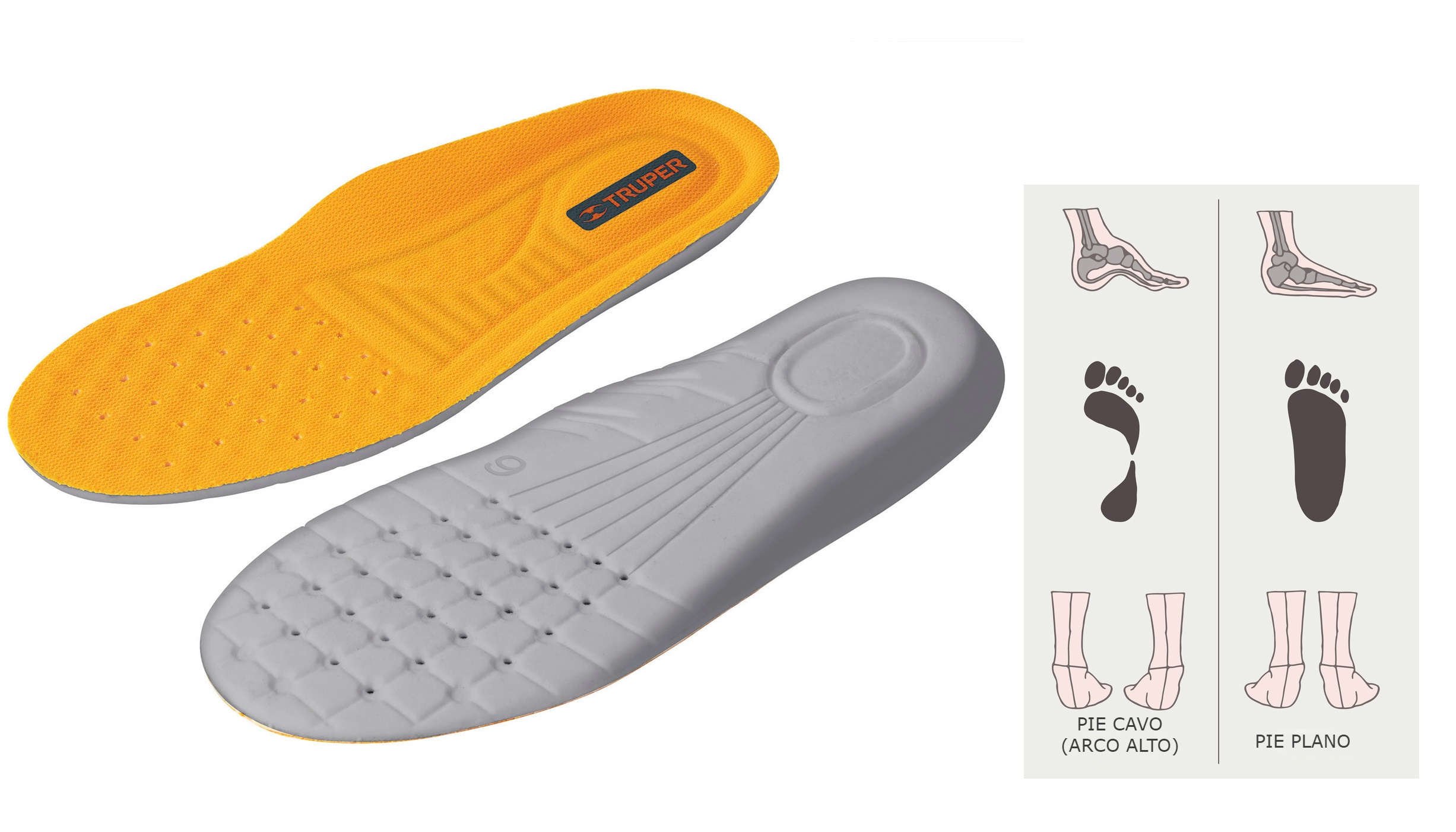 Plantillas para metatarso, espolón calcáneo, para mayor descanso del nmero 23 al 30.