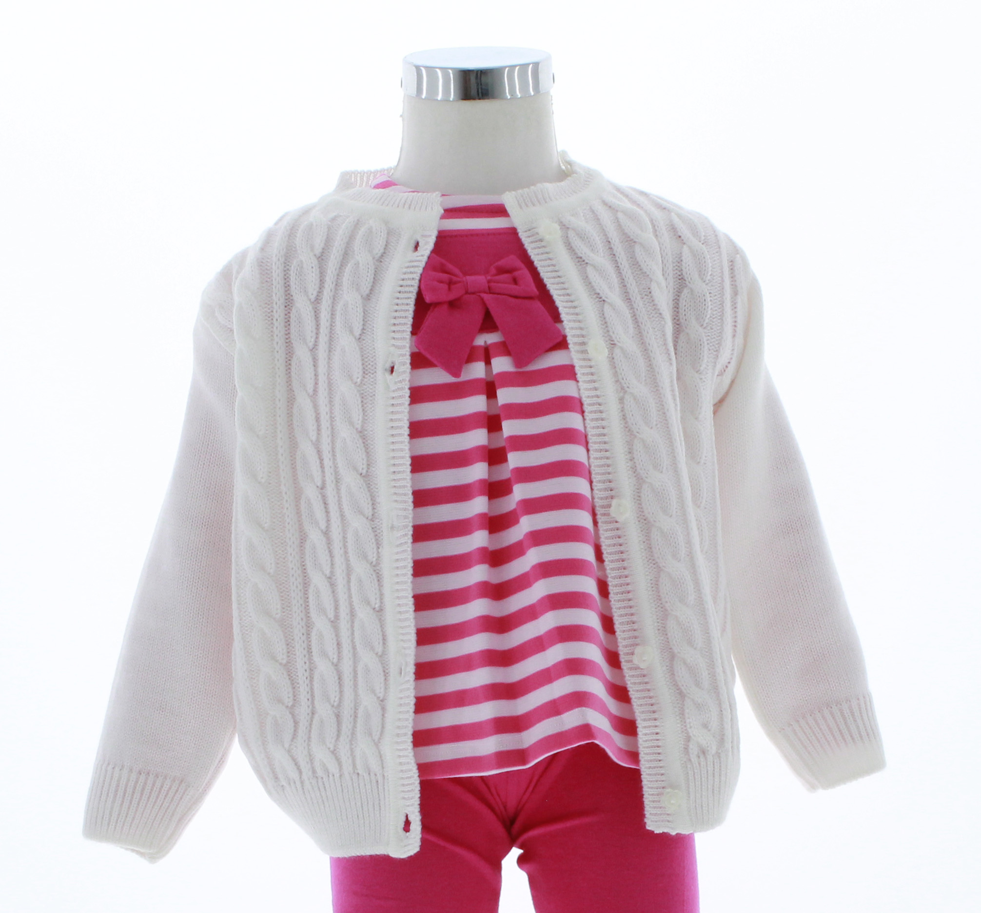 Sueter Niña Tejido Blanco 3068 1 a 8 Años.