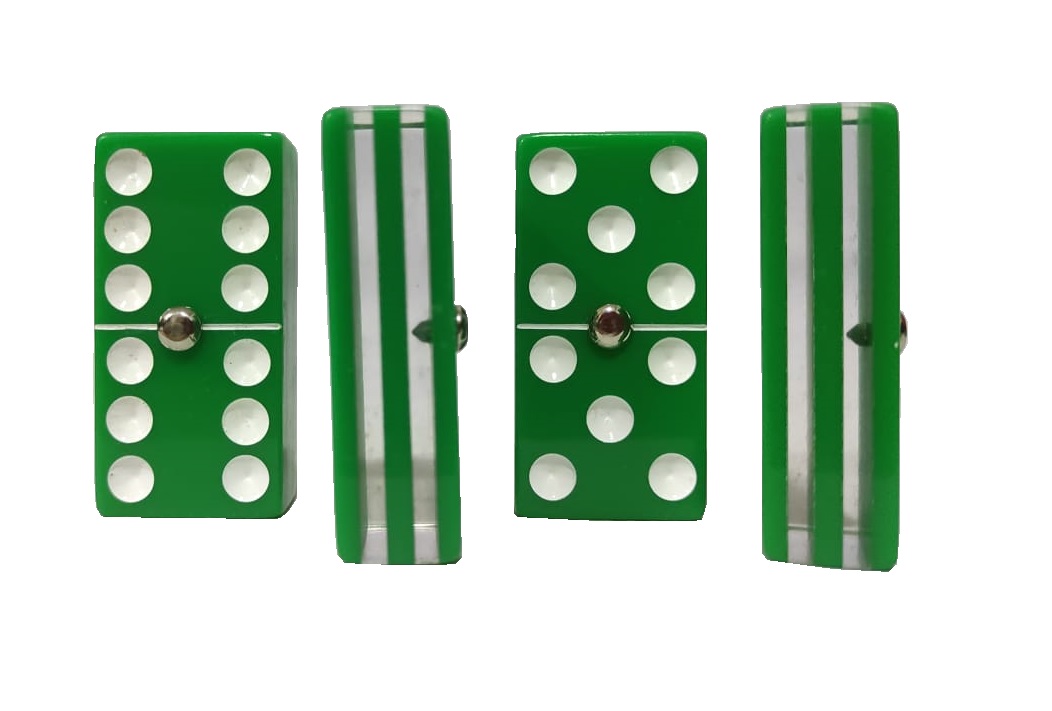 Dominó Cristal Verde Tamaño Jumbo (Inglés)
