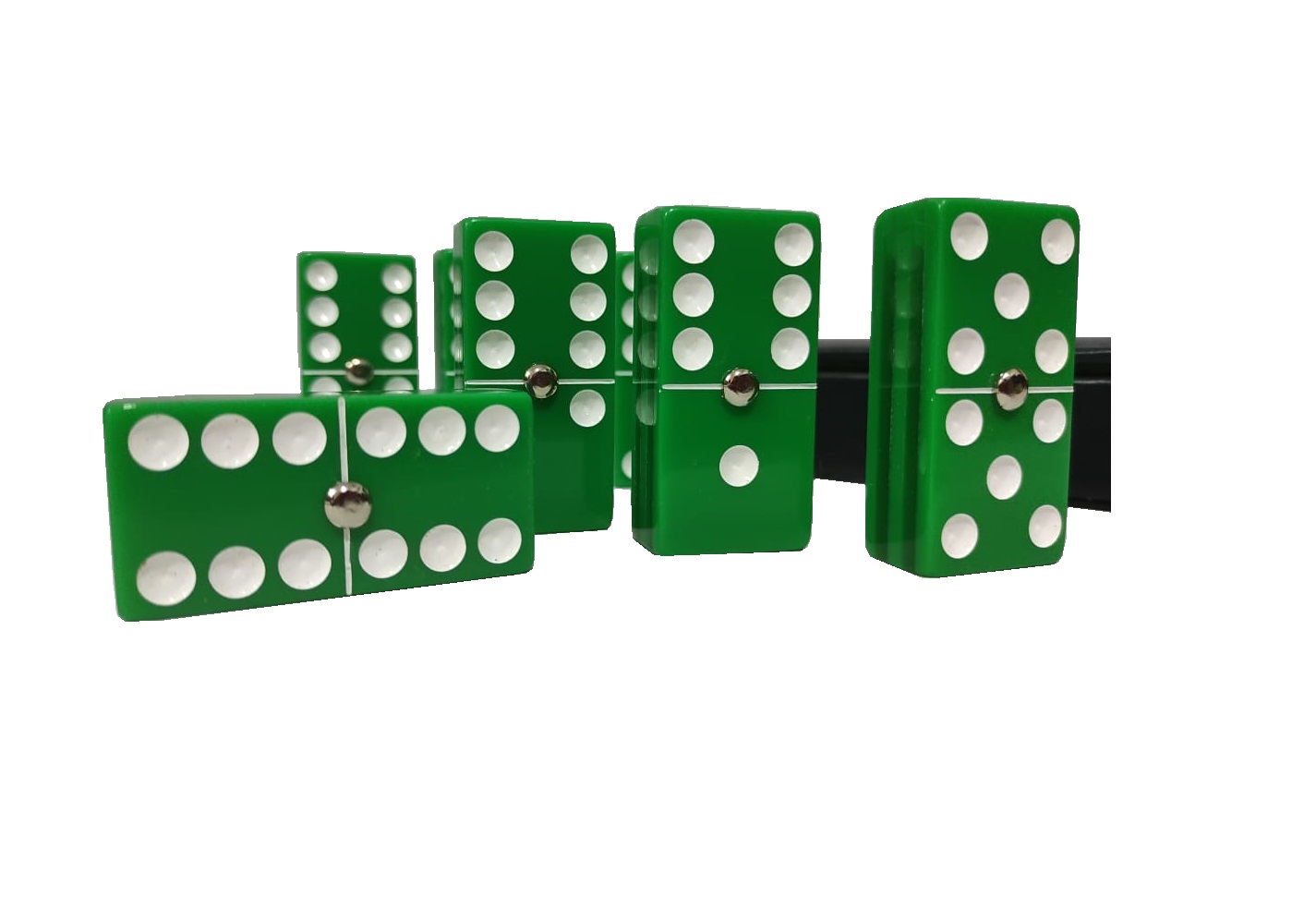 Dominó Cristal Verde Tamaño Jumbo (Inglés)