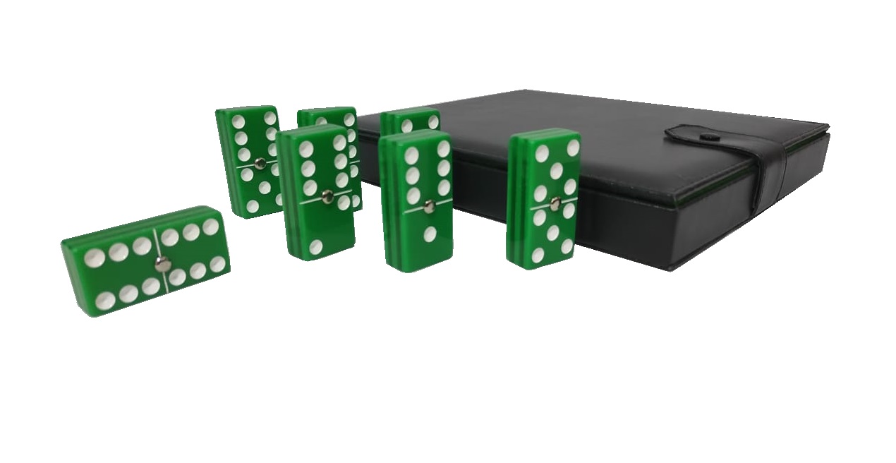 Dominó Cristal Verde Tamaño Jumbo (Inglés)