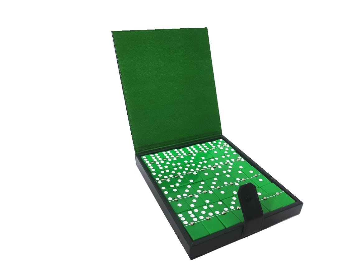 Dominó Cristal Verde Tamaño Jumbo (Inglés)