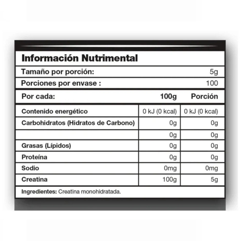 MDN SPORTS Creatina monohidratada 100% pura sin sabor 500 g