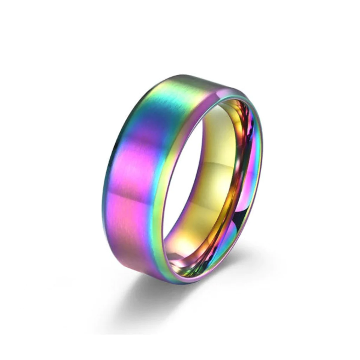 Anillo Tornasol Talla #9 Unisex Acero Inoxidable Moda Dama Caballero