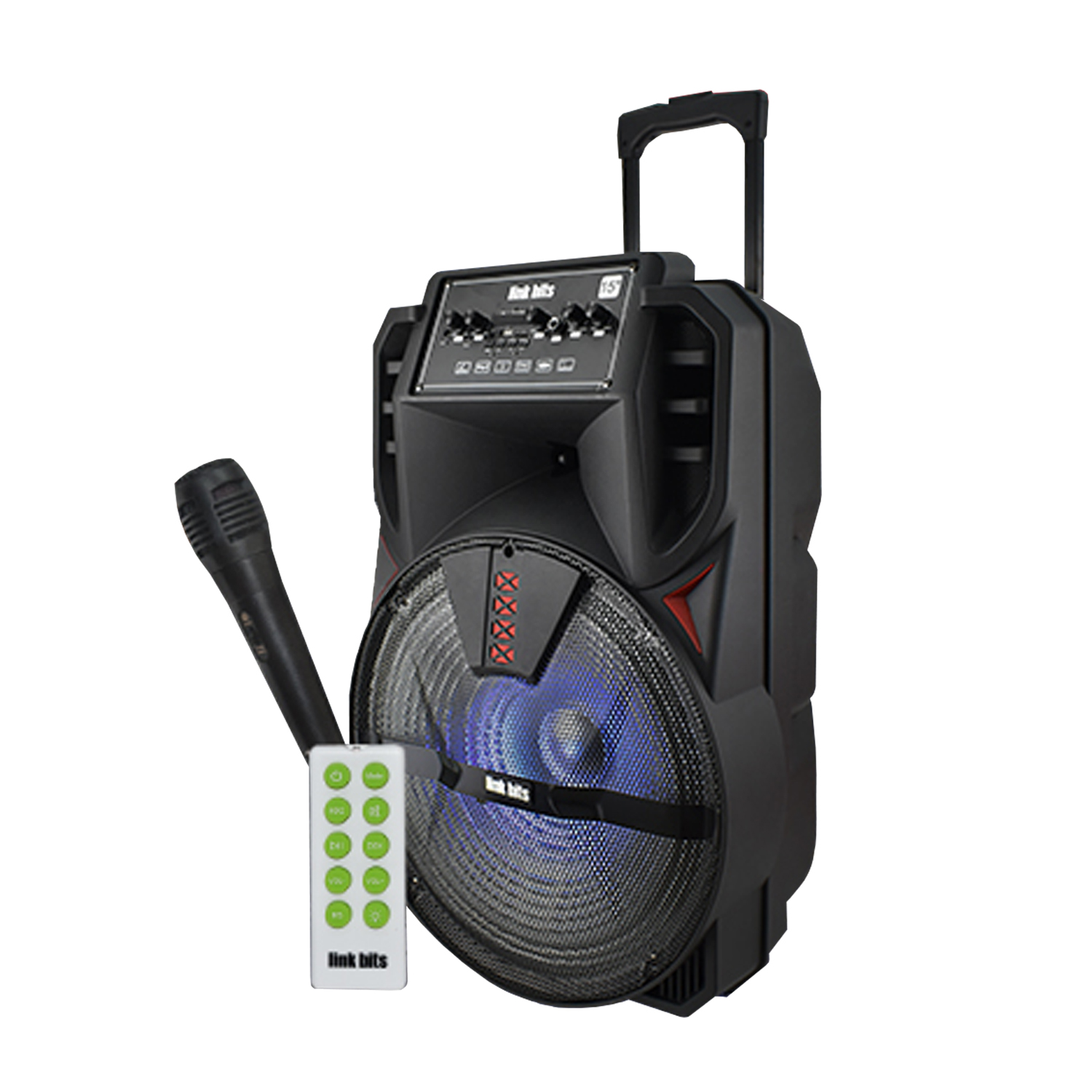 Bocina Grande de 15" con Bluetooth y Micrófono Link Bits BM15014K