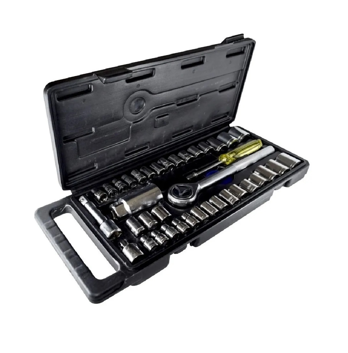 Juego De Dados Con Matraca 40 Piezas Estuche Negro