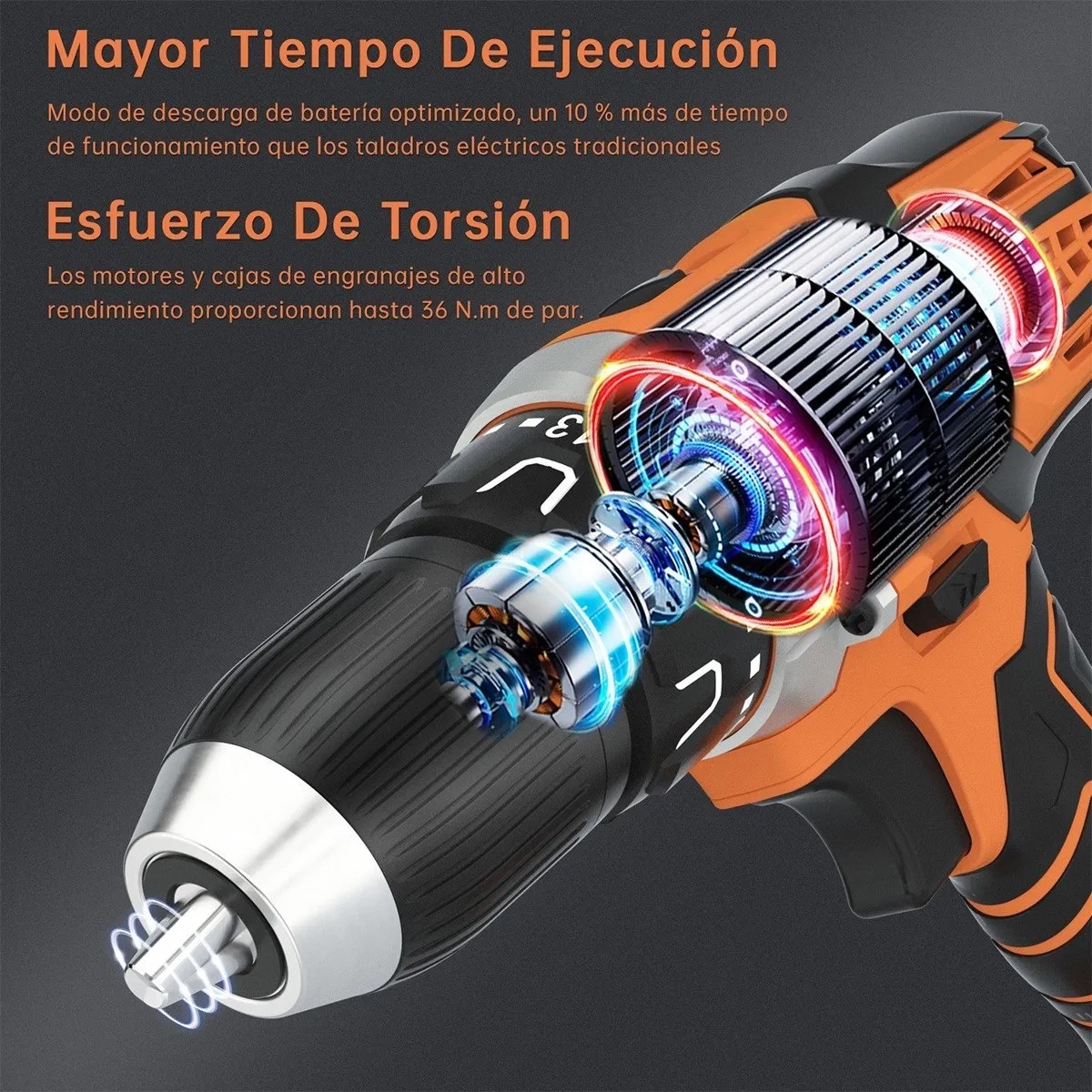 Taladro Inalámbrico Impacto Rotomartillo  2batería 21v