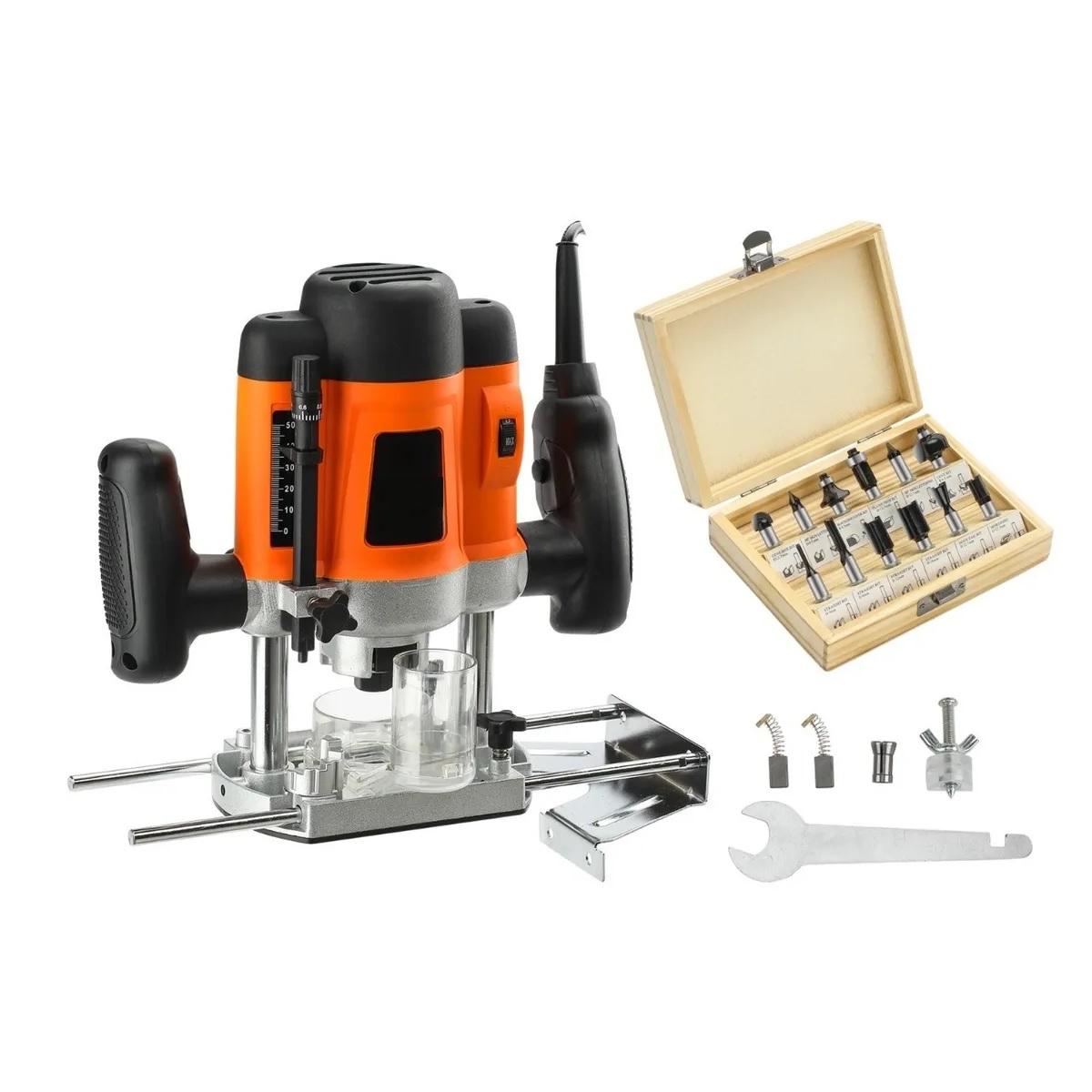 Router 1200w 110v Con 12 Accesorios Naranja