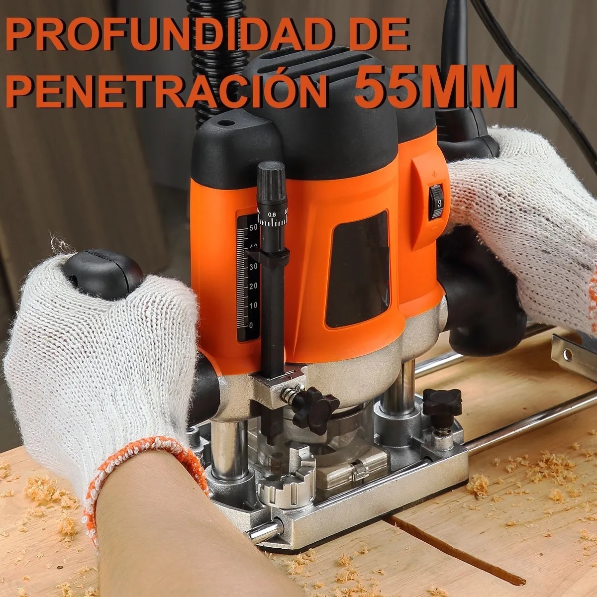 Router 1200w 110v Con 12 Accesorios Naranja