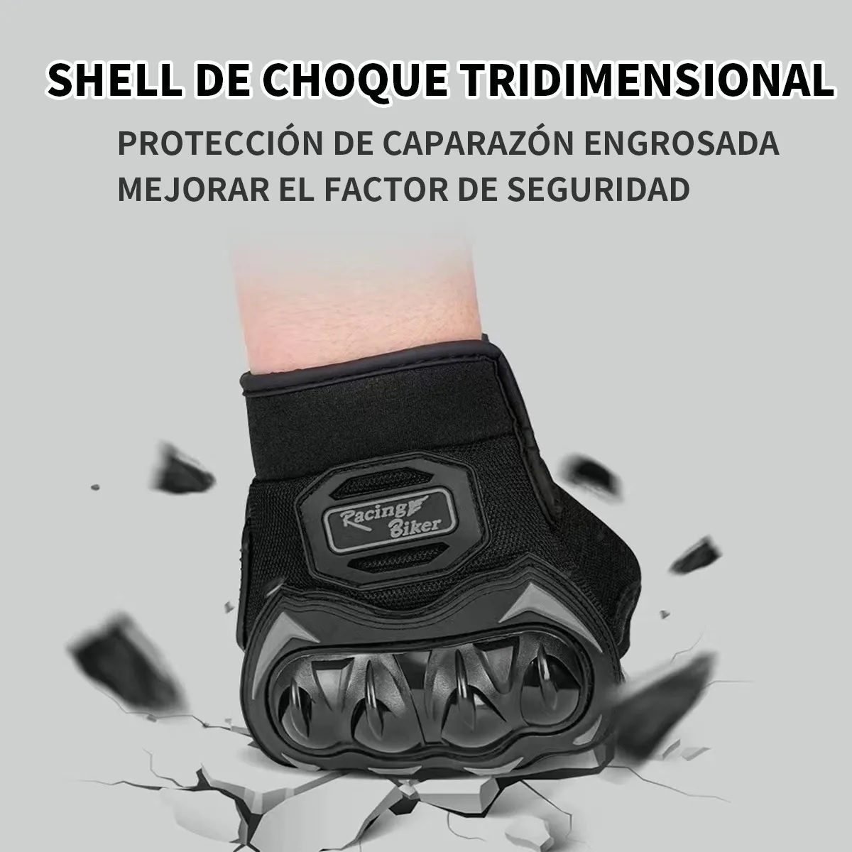 Guantes Protección Para Moto Pantalla Táctil Antideslizante M Negro