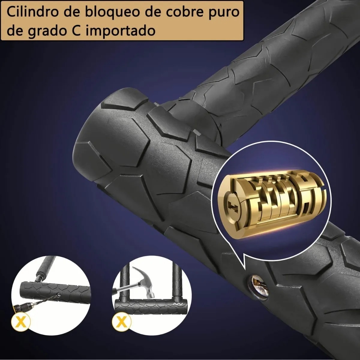 Candado Rigido Tipo U Para Bicicleta Motocicleta Con 2llaves