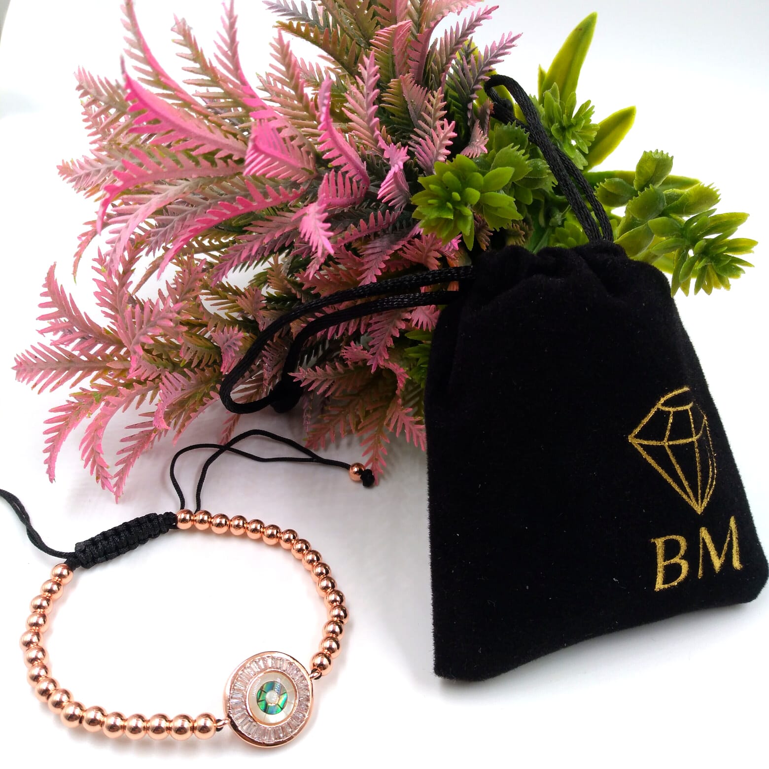 Pulsera Bijoux Marquise Ojo Turco Verde Chapa Oro 18k
