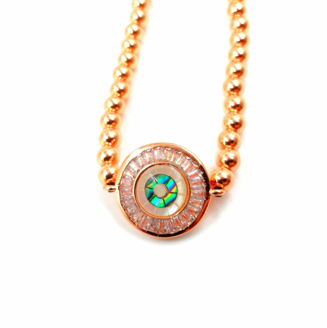 Pulsera Bijoux Marquise Ojo Turco Verde Chapa Oro 18k
